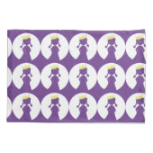 Gepersonaliseerde Paarse prinses silhouet meisjes Kussensloop (Achterkant)