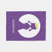 Gepersonaliseerde Paarse prinses Silhouette Girls Fleece Deken (Voorkant (Horizontaal))