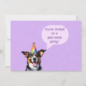 Gepersonaliseerde Paarse Puppy Dog Verjaardagsuitn Kaart (Achterkant)