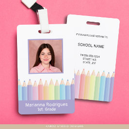 Gepersonaliseerde Paarse Regenboog Leraar Foto ID Badge