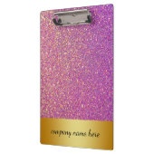 Gepersonaliseerde Paarse Roze Glitter Sparkles Fau Klembord (Links)