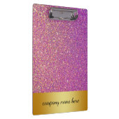 Gepersonaliseerde Paarse Roze Glitter Sparkles Fau Klembord (Rechts)