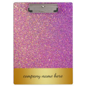 Gepersonaliseerde Paarse Roze Glitter Sparkles Fau Klembord (Voorkant)