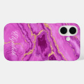 Gepersonaliseerde Paarse & Roze Marmer Case-Mate iPhone Case (Achterkant (horizontaal))
