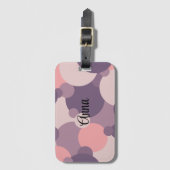 Gepersonaliseerde paarse-roze moleculen bagagelabe bagagelabel (Voorkant (verticaal))