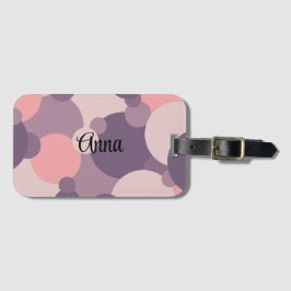Gepersonaliseerde paarse-roze moleculen bagagelabe bagagelabel