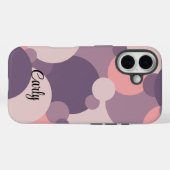 Gepersonaliseerde paarse-roze moleculen iPhone cas Case-Mate iPhone Case (Achterkant (horizontaal))