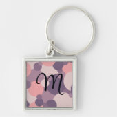 Gepersonaliseerde paarse-roze moleculen sleutelhan sleutelhanger (Voorkant)