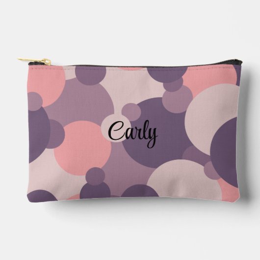 Gepersonaliseerde paarse-roze moleculen toilettas etui (Voorkant)