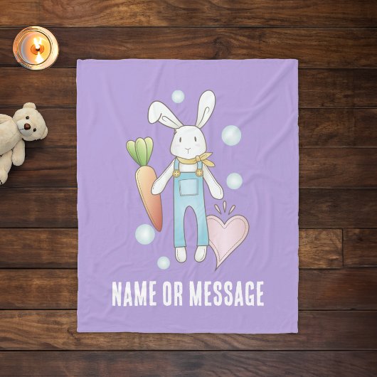 Gepersonaliseerde Paarse Schattigee knuffeldier Bu Fleece Deken