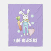 Gepersonaliseerde Paarse Schattigee knuffeldier Bu Fleece Deken (Voorkant)