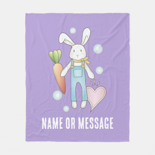 Gepersonaliseerde Paarse Schattigee knuffeldier Bu Fleece Deken (Voorkant)