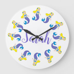 Gepersonaliseerde Paarse slaapkamer voor meisjes Grote Klok