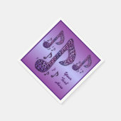 Gepersonaliseerde Paarse Sparkle Muzieknoten Napki Servetten (Hoek)