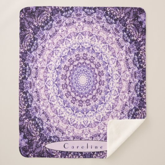 Gepersonaliseerde Paarse Stenen Mandala Sherpa Deken (Voorkant)