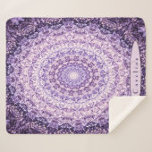 Gepersonaliseerde Paarse Stenen Mandala Sherpa Deken (Voorkant (horizontaal))