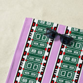 Gepersonaliseerde Paarse Strandlaken met Groen Pat (In situ)