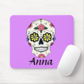 Gepersonaliseerde Paarse Sugar Skull Muismat (Met muis)