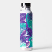 Gepersonaliseerde Paarse, Turquoise Blauwgroen Flu Waterfles (Rechts)
