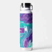Gepersonaliseerde Paarse, Turquoise Blauwgroen Flu Waterfles (Achterkant)