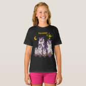 Gepersonaliseerde Paarse Uilen Maan en Sterren (Voorkant volledig)