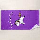 Gepersonaliseerde Paarse Unicorn blauwe en roze bl Strandlaken (Voorkant)