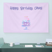 Gepersonaliseerde paarse verjaardagsbanner spandoek (Beurs)