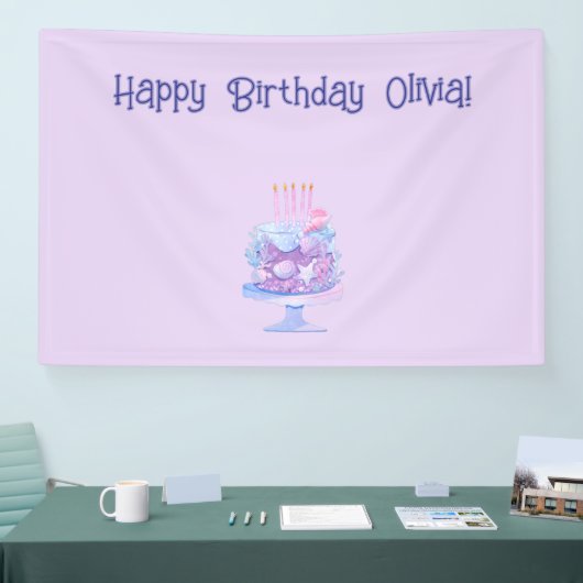 Gepersonaliseerde paarse verjaardagsbanner spandoek (Beurs)