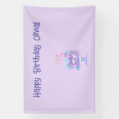 Gepersonaliseerde paarse verjaardagsbanner spandoek (Verticaal)
