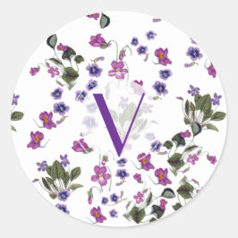 Gepersonaliseerde Paarse Violets Bloemen Sticker