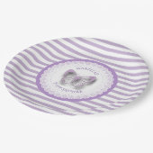 Gepersonaliseerde Paarse Vlinder Baby shower Borde Papieren Bordje (Gekanteld)