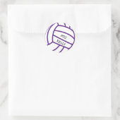Gepersonaliseerde Paarse volleybal Stickers (Tas)