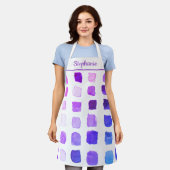 Gepersonaliseerde Paarse Waterverf kunstenaar Apro Schort (Gedragen)