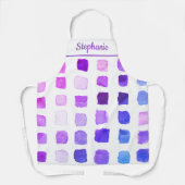 Gepersonaliseerde Paarse Waterverf kunstenaar Apro Schort (Voorkant)