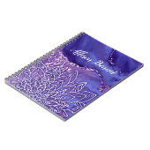 Gepersonaliseerde Paarse witte Waterverf Mandala Notitieboek (Linkerzijde)