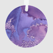 Gepersonaliseerde Paarse witte Waterverf Mandala Ornament (achterkant)