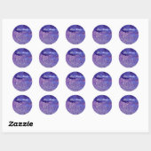 Gepersonaliseerde Paarse witte Waterverf Mandala Ronde Sticker (Vel)