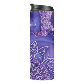 Gepersonaliseerde Paarse witte Waterverf Mandala Thermosbeker (Geroteerd rechts)