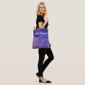 Gepersonaliseerde Paarse witte Waterverf Mandala Tote Bag (Op model)