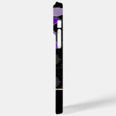 Gepersonaliseerde Paarse zwart en gouden bloemdama Case-Mate iPhone Case (Achterkant / Links)