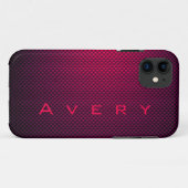 Gepersonaliseerde Paarse zwarte koolstofvezel gepa Case-Mate iPhone Case (Achterkant (horizontaal))