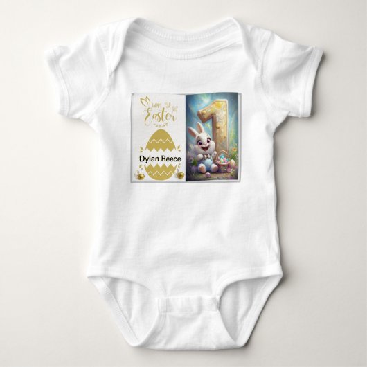 Gepersonaliseerde Paas Baby Bodysuit (Voorkant)