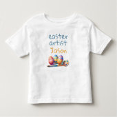 Gepersonaliseerde Paasartiest - Aangepaste naam Kinder Shirts (Voorkant)