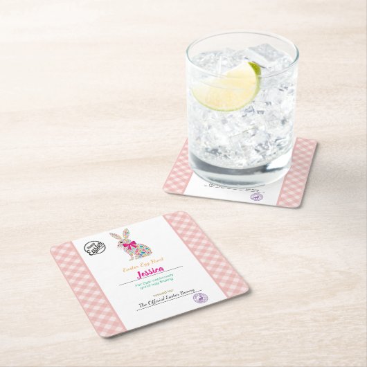 Gepersonaliseerde paaseieren van kinderen kartonnen onderzetters (Insitu)