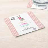 Gepersonaliseerde paaseieren van kinderen kartonnen onderzetters (Schuin)