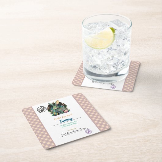 Gepersonaliseerde paaseieren van kinderen kartonnen onderzetters (Insitu)