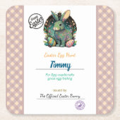 Gepersonaliseerde paaseieren van kinderen kartonnen onderzetters (Voorkant)