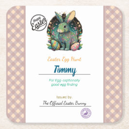 Gepersonaliseerde paaseieren van kinderen kartonnen onderzetters