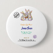 Gepersonaliseerde paaseieren van kinderen ronde button 7,6 cm (Voorkant)