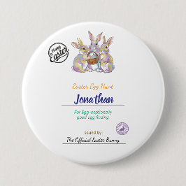 Gepersonaliseerde paaseieren van kinderen ronde button 7,6 cm